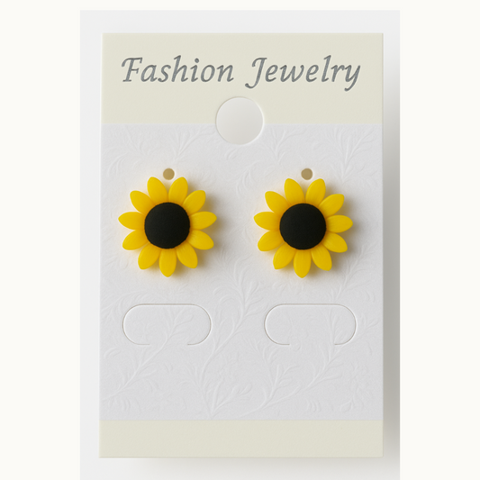 Sunflower Stud Earrings – Bright Yellow Floral Design