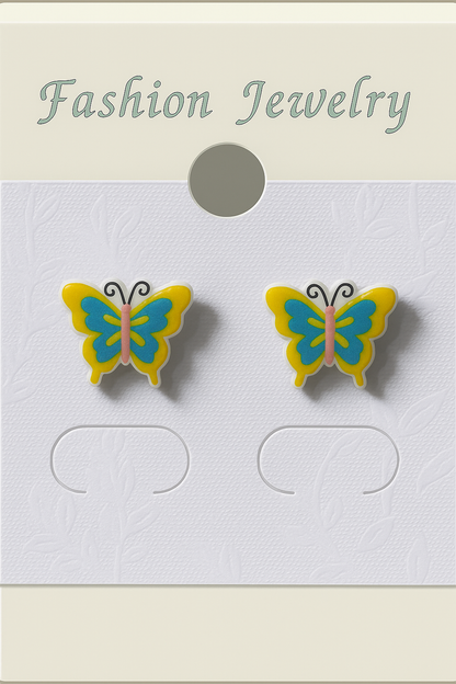 Yellow Butterfly Stud Earrings – Cute and Vibrant Winged Design