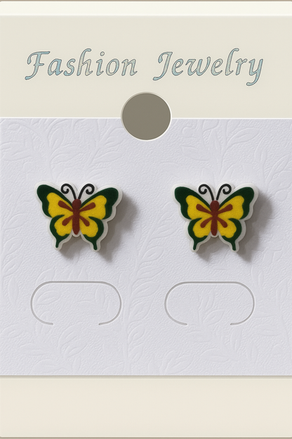 Yellow Butterfly Stud Earrings – Cute and Vibrant Winged Design