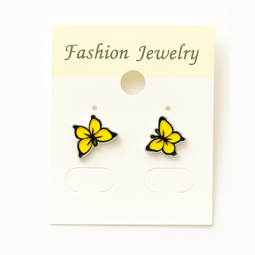 Yellow Butterfly Stud Earrings – Cute and Vibrant Winged Design