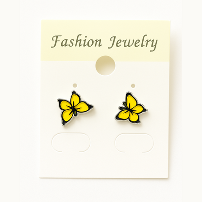 Yellow Butterfly Stud Earrings – Cute and Vibrant Winged Design