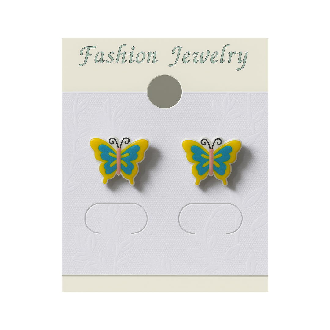 Yellow Butterfly Stud Earrings – Cute and Vibrant Winged Design
