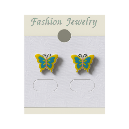 Yellow Butterfly Stud Earrings – Cute and Vibrant Winged Design