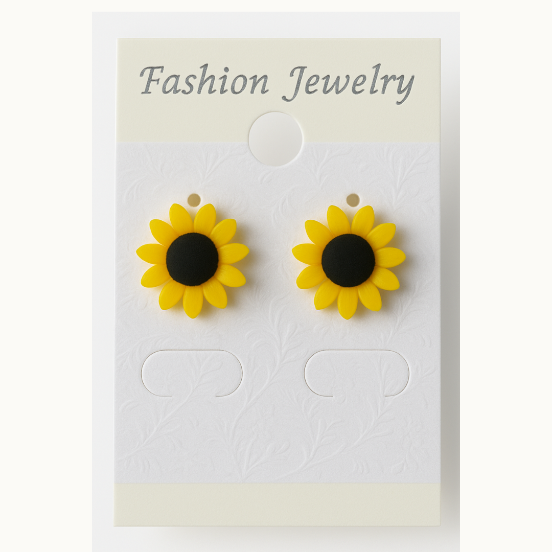 Sunflower Stud Earrings – Bright Yellow Floral Design