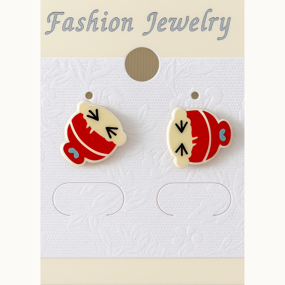 Santa Face Stud Earrings – Cute Hat Holiday Design